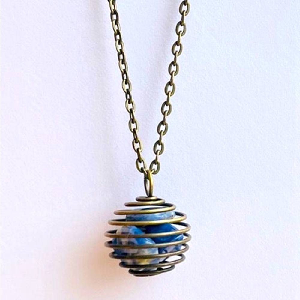 Sodalite cage necklace